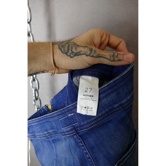 Mother RARE The Double Zip Pocket Flare Leg Jeans Womens‎ Size 28 Blue Denim - Picture 5 of 14